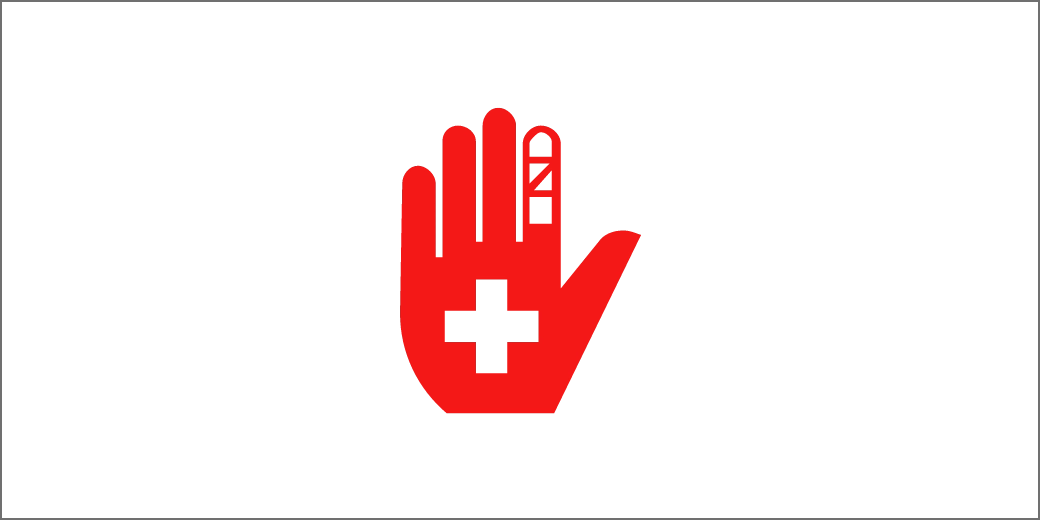 Illustration : A hand with a bandage wrapped around the index finger