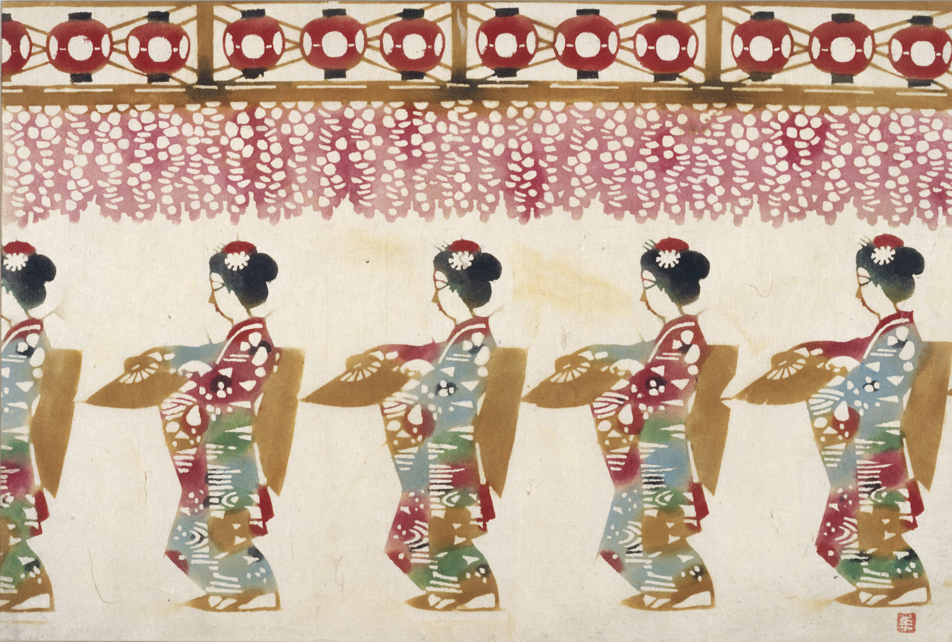 紙本型絵染額面 都をどり - 国立工芸館