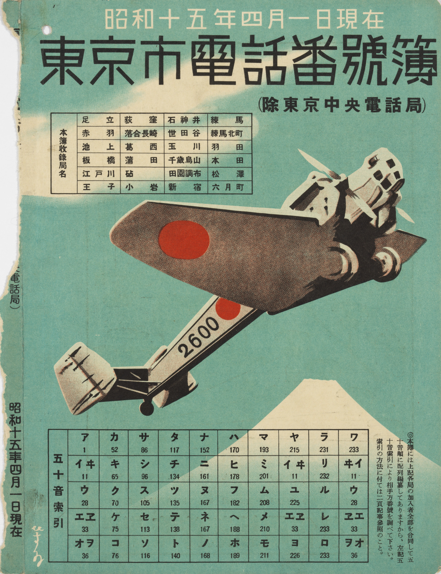 東京市電話番号簿（除東京中央電話局）』 - 国立工芸館