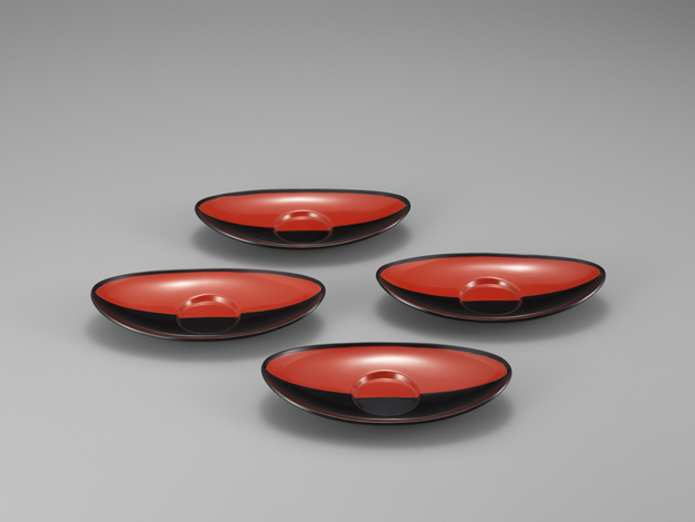 乾漆色分茶托 - 国立工芸館