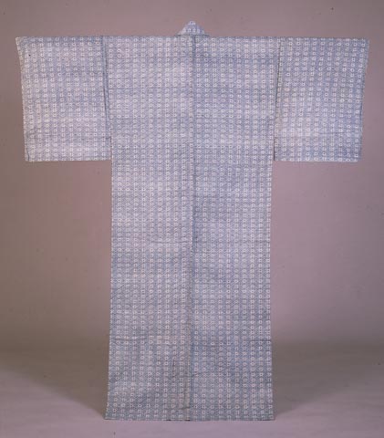 長板中形正藍染菱格子文浴衣 - 国立工芸館