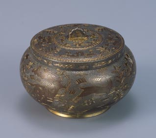 九龍.香筒  装飾品 現代工芸品 美術品 置物 九龍缶 お茶の缶 竜のかめ 銅 細工 装飾品 現代工芸品美術