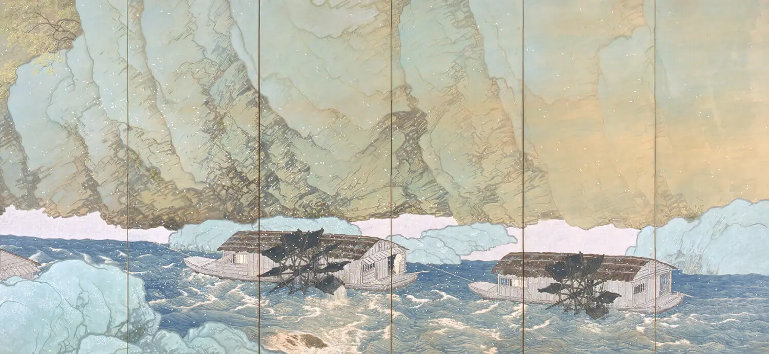 川合玉堂《行く春》1916年 重要文化財