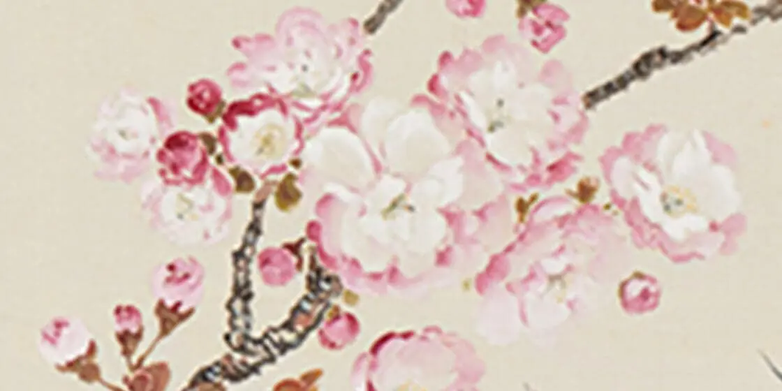 跡見玉枝《桜花図巻》（部分）画像