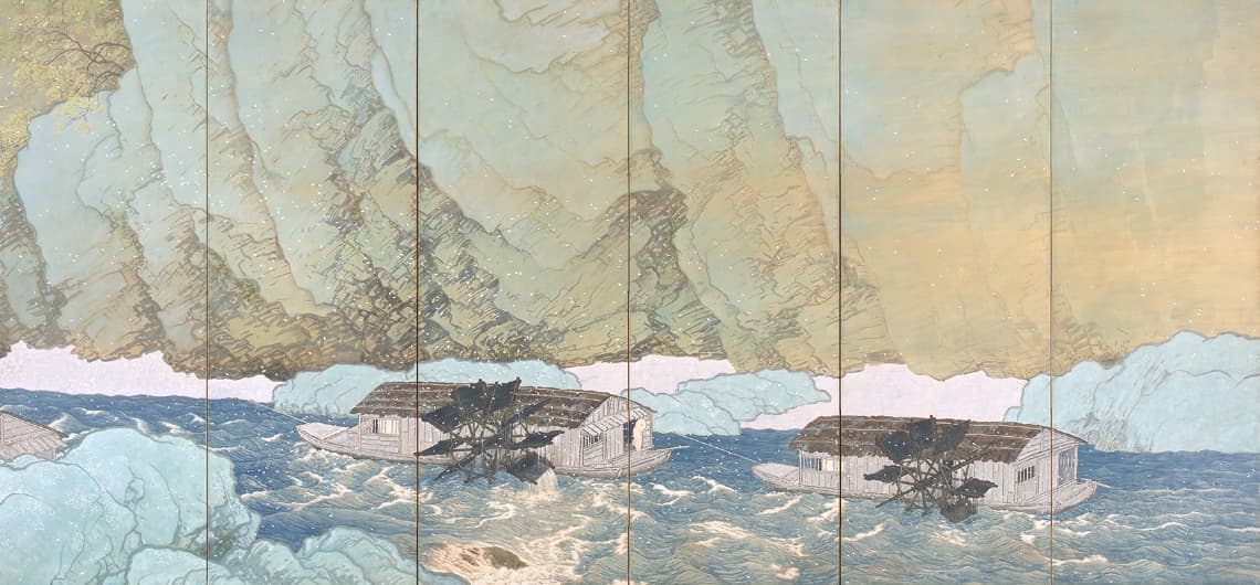 川合玉堂《行く春》1916年 重要文化財