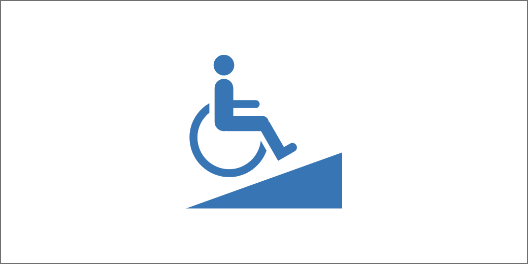 Illustration : A person in a wheelchair going up the slope