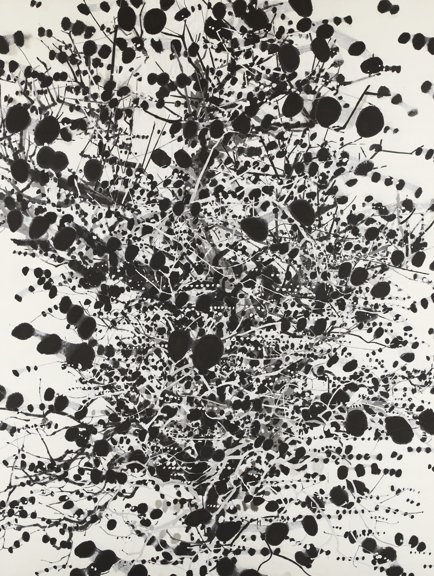 宮殿にて　　　点描画 浅見貴子《梅に楓図》2009年 - 東京国立近代美術館