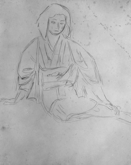 真作/月邨/大原女画句/大原女図/人物図/掛軸/名家伝来/AD-893 真作/月邨/大原女画句/大原女図/人物図/掛軸/名家伝来/