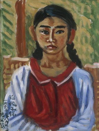 梅原龍三郎　キクラデスの女像　木版　1962年　志賀直哉氏　子息直吉氏より受贈 現代作家デッサン 梅原龍三郎 「キクラテスの女像」木版1枚付き