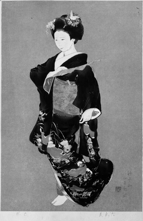 版画集『舞妓六撰』より 1. 正月舞(沙予子) - 東京国立近代美術館