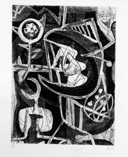 瑛九・銅版画 「SCALE II」より 47.花 - 東京国立近代美術館