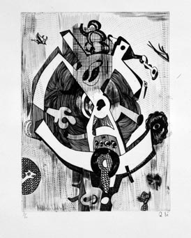 瑛九 銅版画 60部限定 サイン有り 瑛九・銅版画 「SCALE II」より 60.ハンドル - 東京国立近代美術館