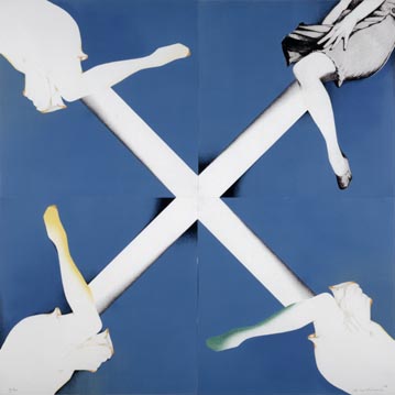 吉原英雄　リトグラフ 吉原英雄「黒いステッカー」リトグラフ 絵画買取・販売の小竹美術