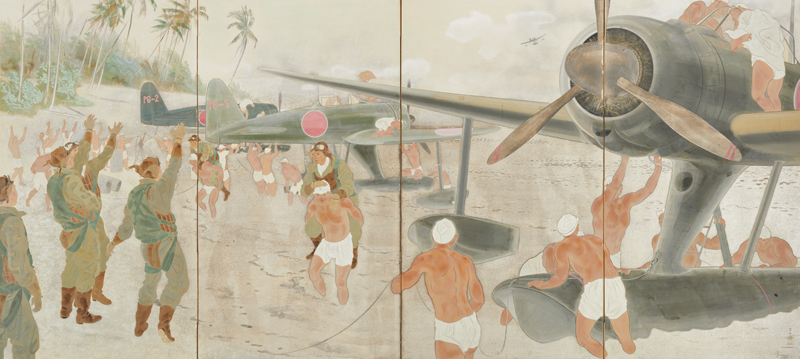 Ground Crew in Action at Seaplane Base - 東京国立近代美術館