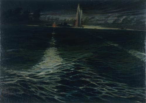 潜水艦の米空母雷撃 東京国立近代美術館